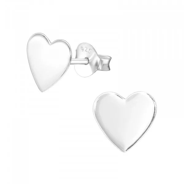 Stud Flat Heart Earrings