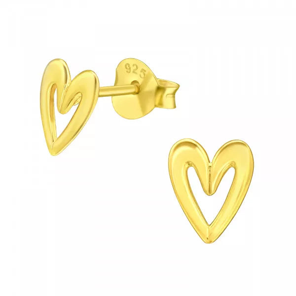 Stud Open Heart Earrings